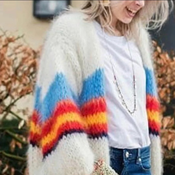 The Love of Rainbows 3/4 Sleeve Cardigan Sweater - Picture 3 of 8